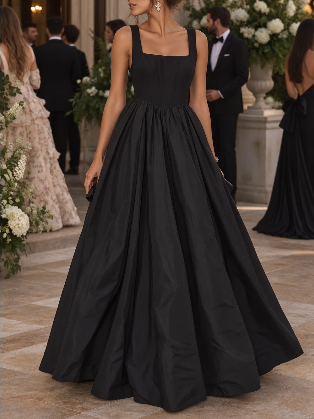 Anthropologie bhldn Josie Scoop-Neck Corset Fit & Flare Maxi Dress